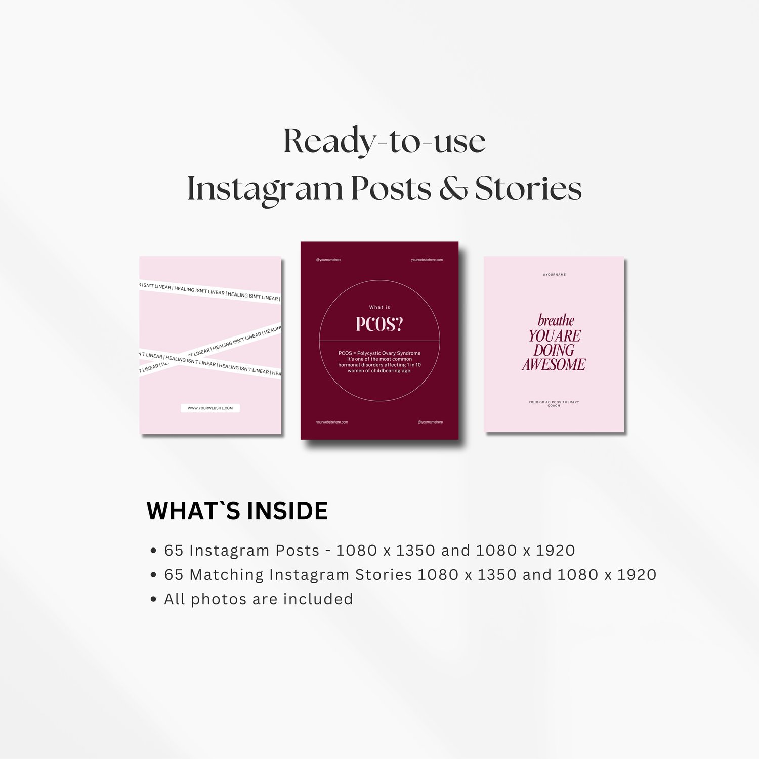 PCOS Instagram Templates | Women’s Health & Hormone Health Canva Posts ...
