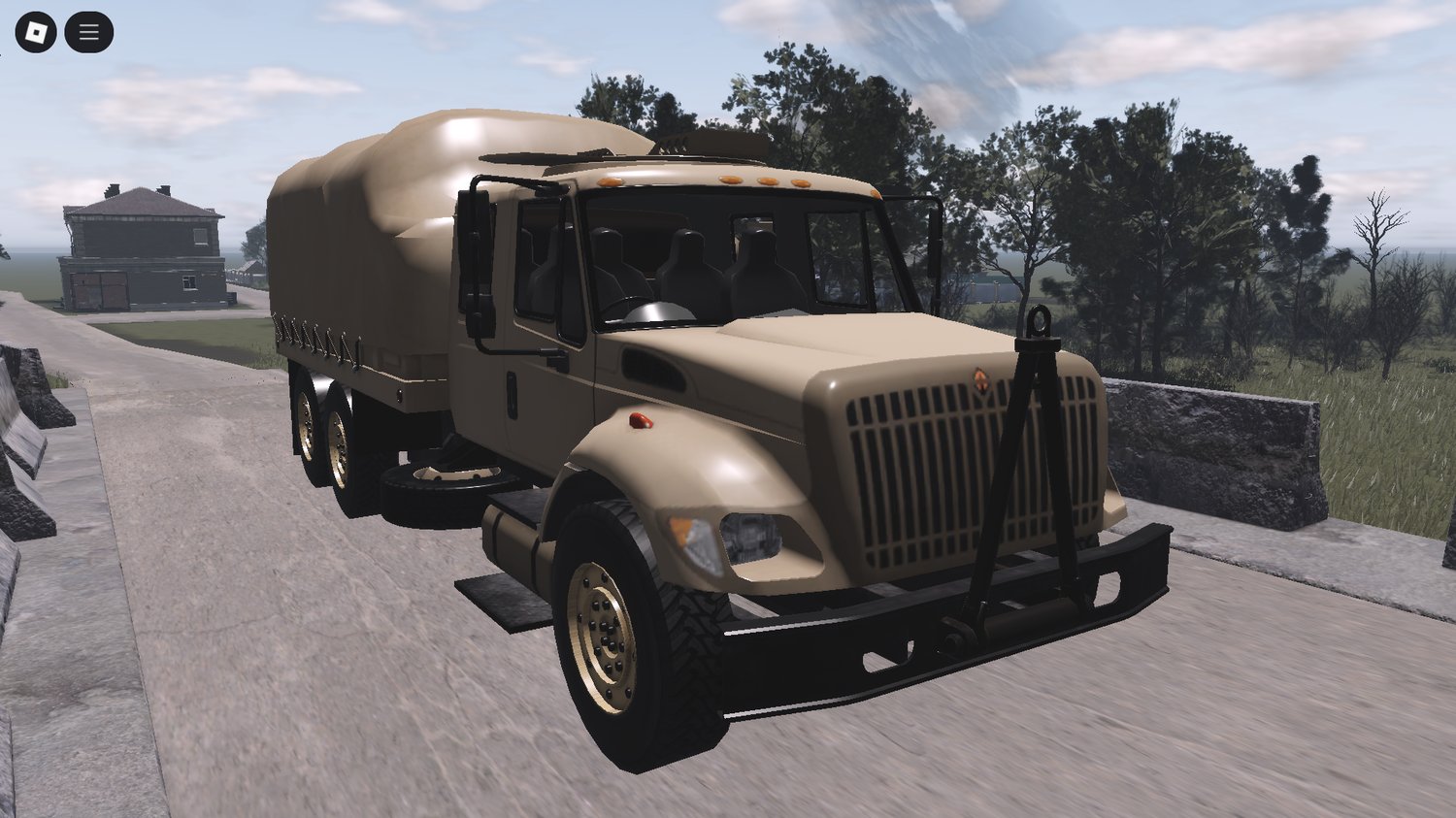 Roblox Military Truck Beige front view