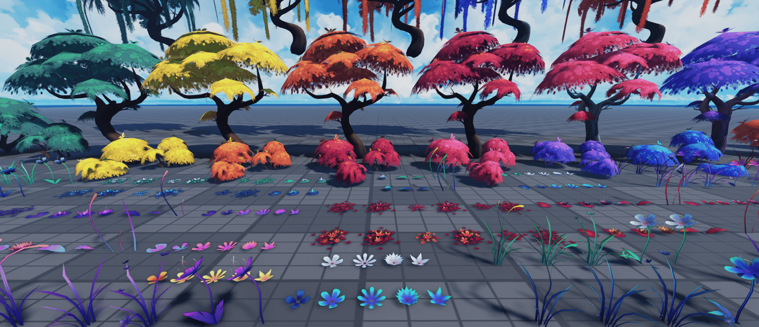[FANTASY MEGAPACK] 200 Roblox Stylized Colorful Trees & Nature Assets Pack