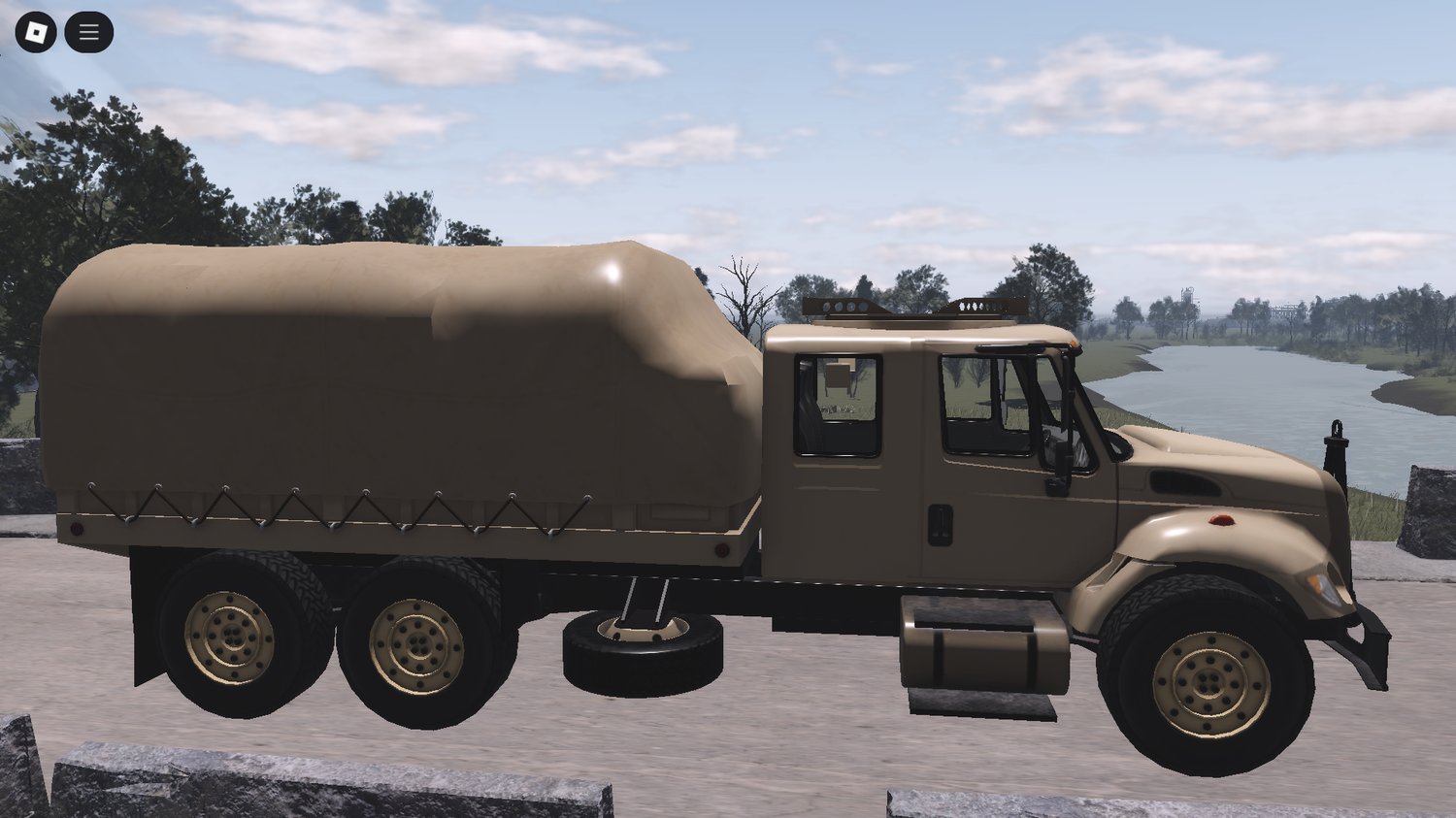 Driveable army truck in Roblox base