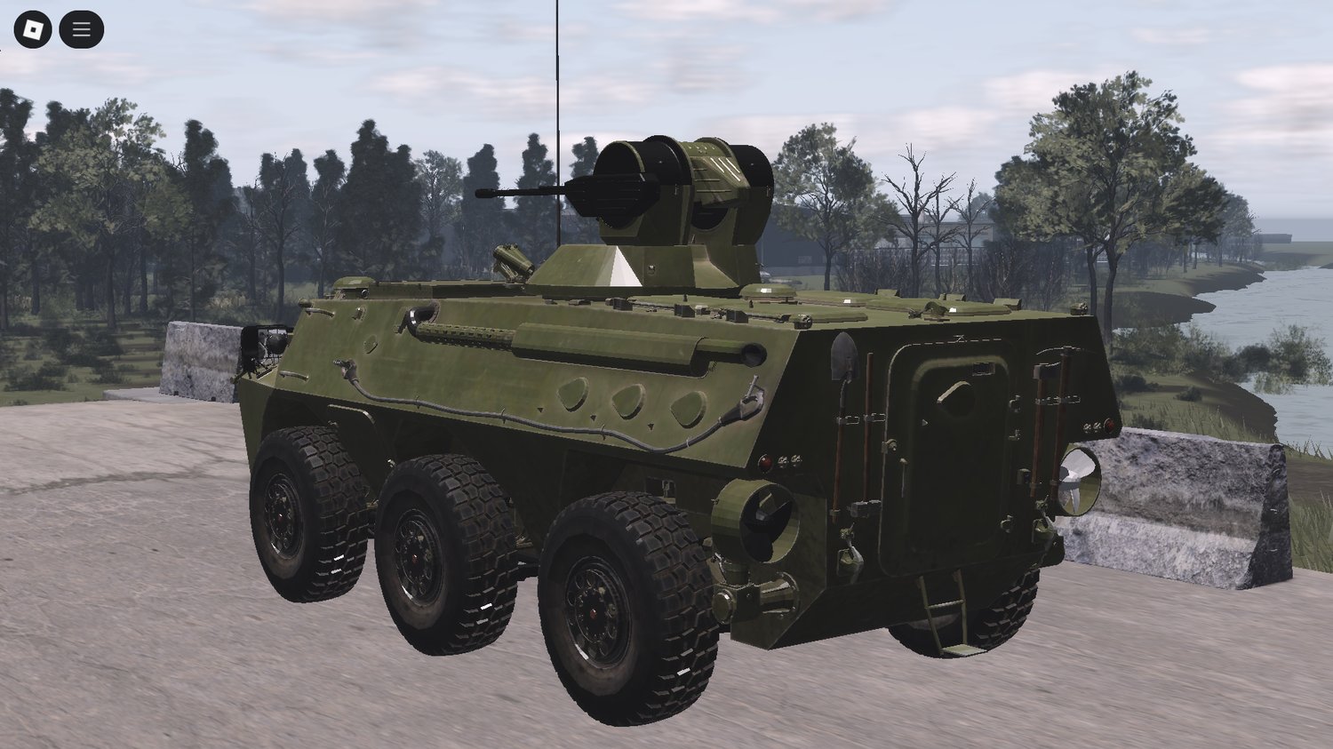 side view of military armored vehicle