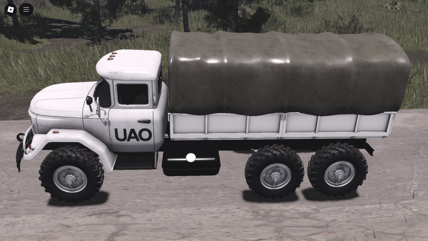 Side view of humanitarian military vehicle
