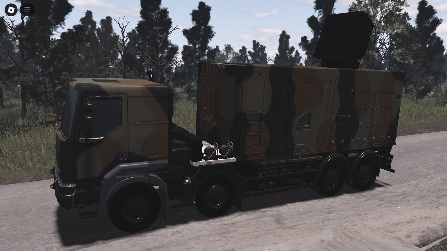 Driveable military truck on Roblox map