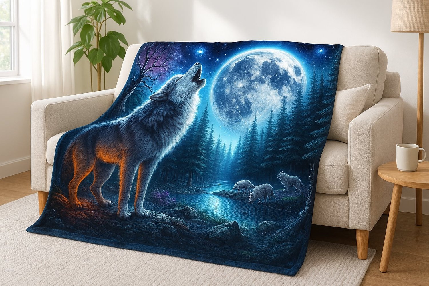 Microfleece Blanket Design Files Wolf Moon