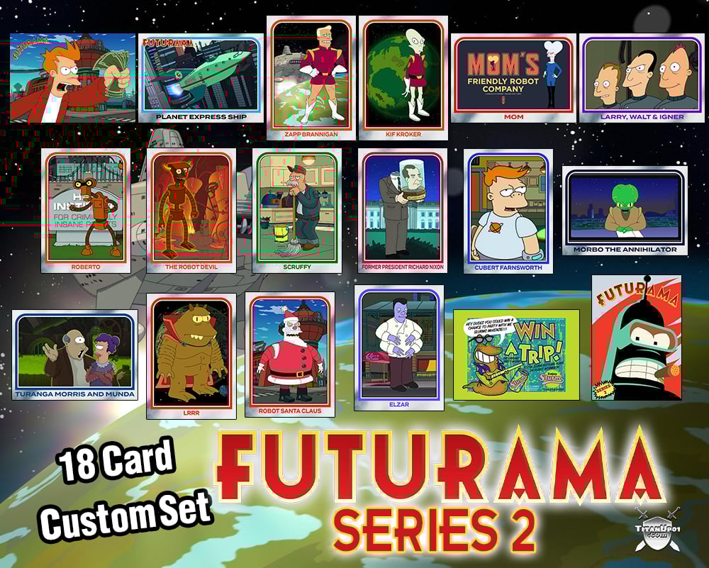 FUTURAMA - SERIES 2 - Complete Set of 18 Custom-Designed Art Cards