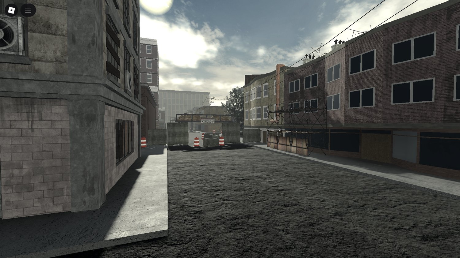 Abandoned buildings in Roblox apocalyptic map