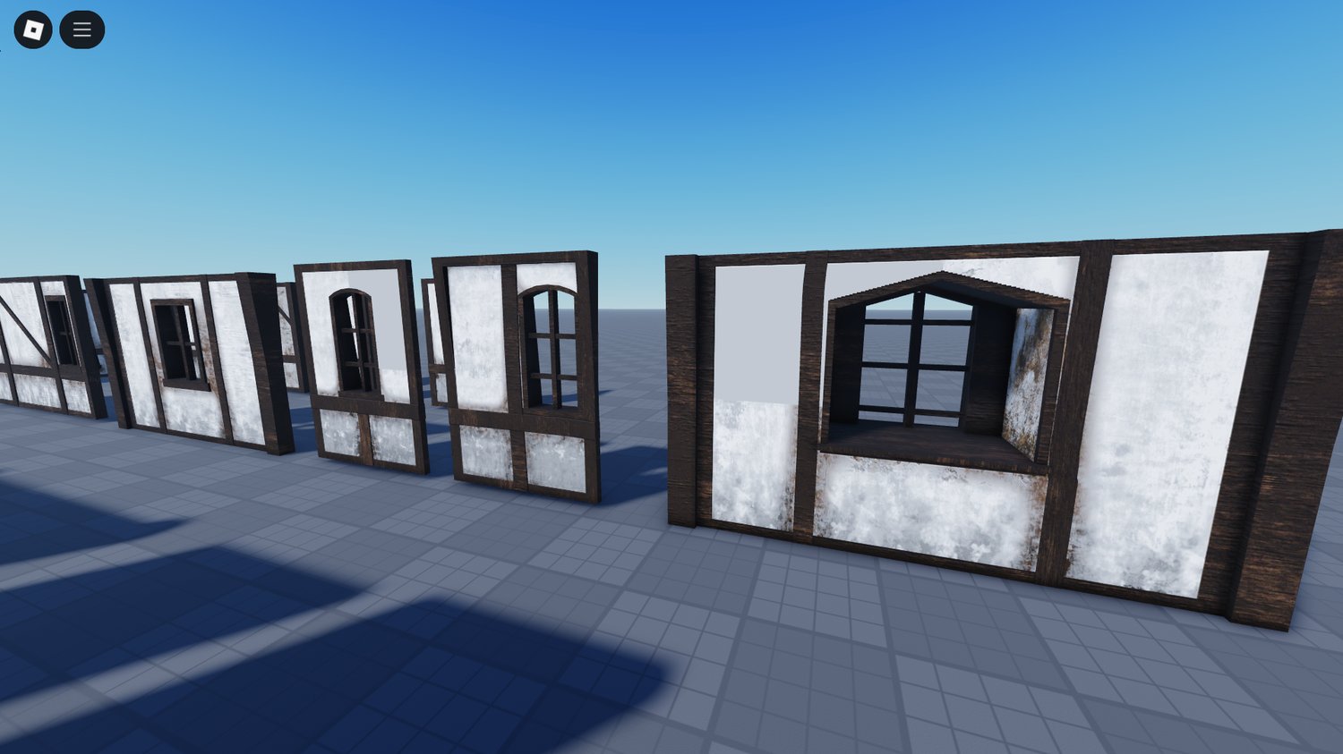 Medieval town walls in Roblox
