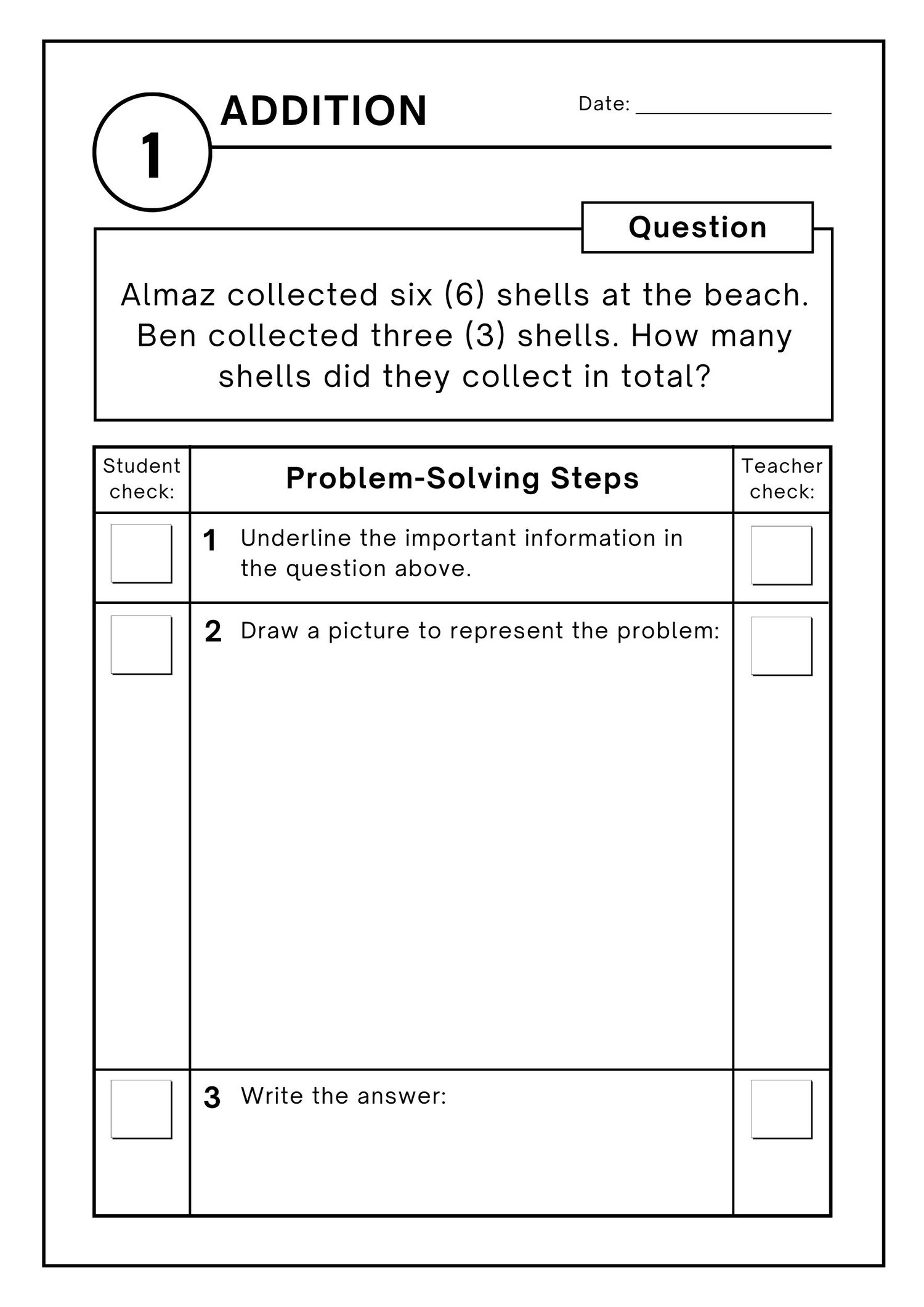 Fun Math Problem Solving Worksheets for Kids | Back-to-School Guide ...