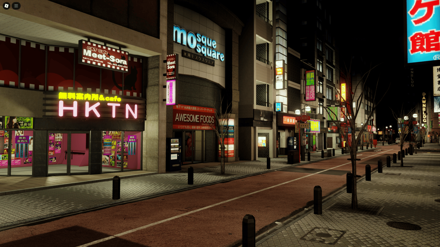 Roblox Japanese city map with major roads