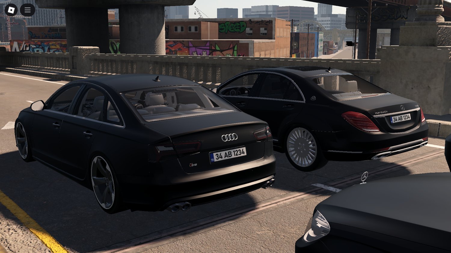 Executive-style Roblox government sedan with detailed dashboard