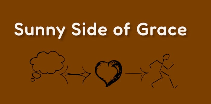 Sunny Side of Grace blog logo in chocolate background