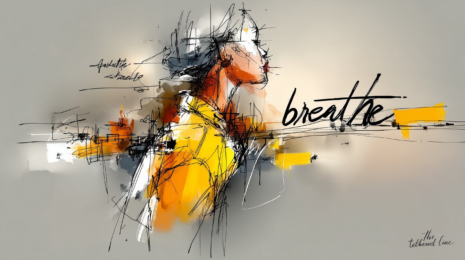 Digital art poster by The Tethered Line — In Her Words Collection — vibrant color portrait of a woman with handwritten style text
