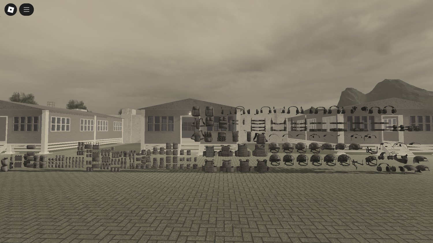Grey tactical gear bundle Roblox vests helmets