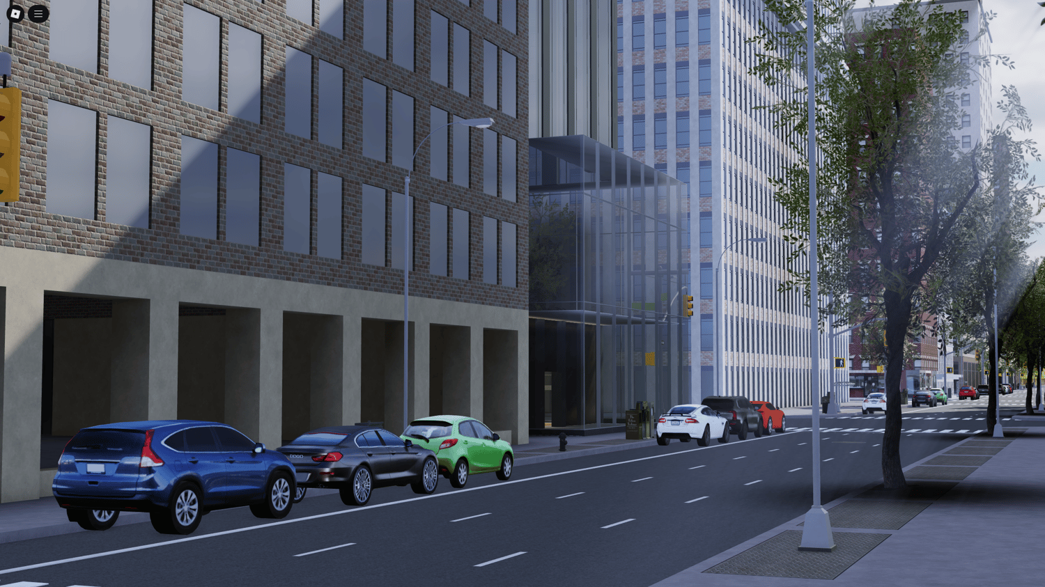Roblox American RP map with billboards and skyscrapers