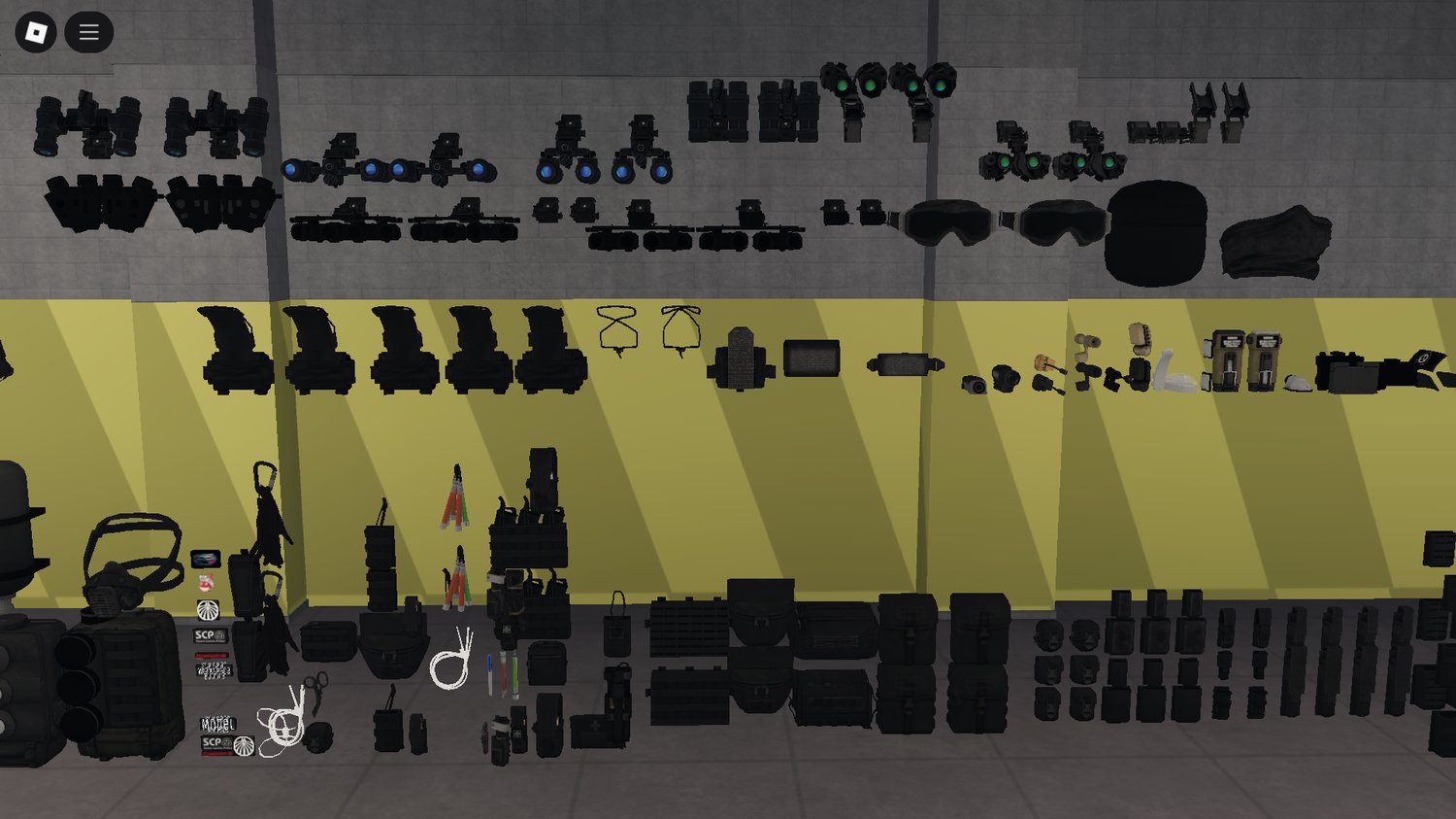 Roblox SCP containment gear with backpacks