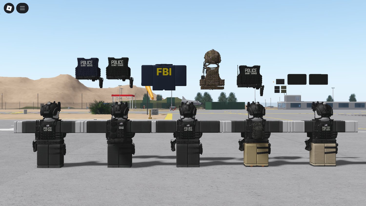 Secret Service Roblox vests and helmets bundle
