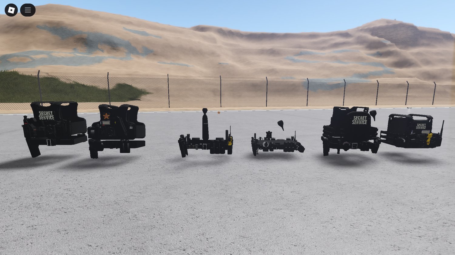 Roblox Secret Service gear bundle with vests and belts