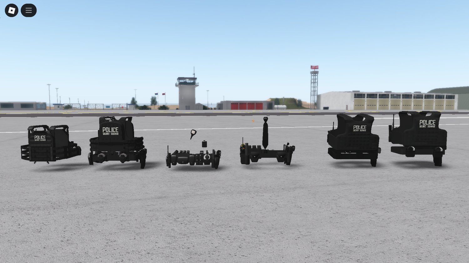 Roblox Secret Service gear bundle with vests and belts