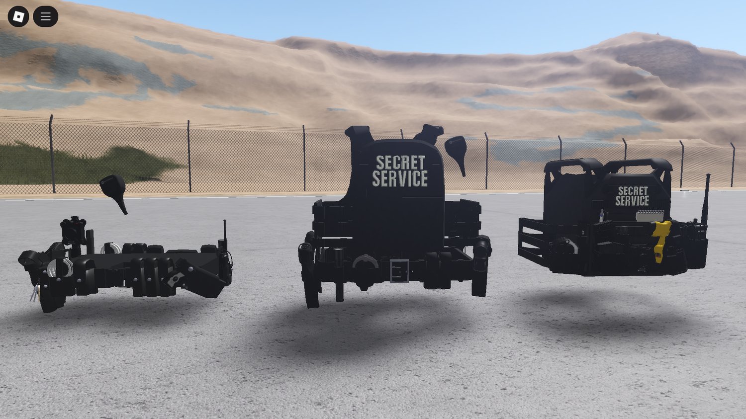 Roblox Secret Service gear bundle with vests and belts