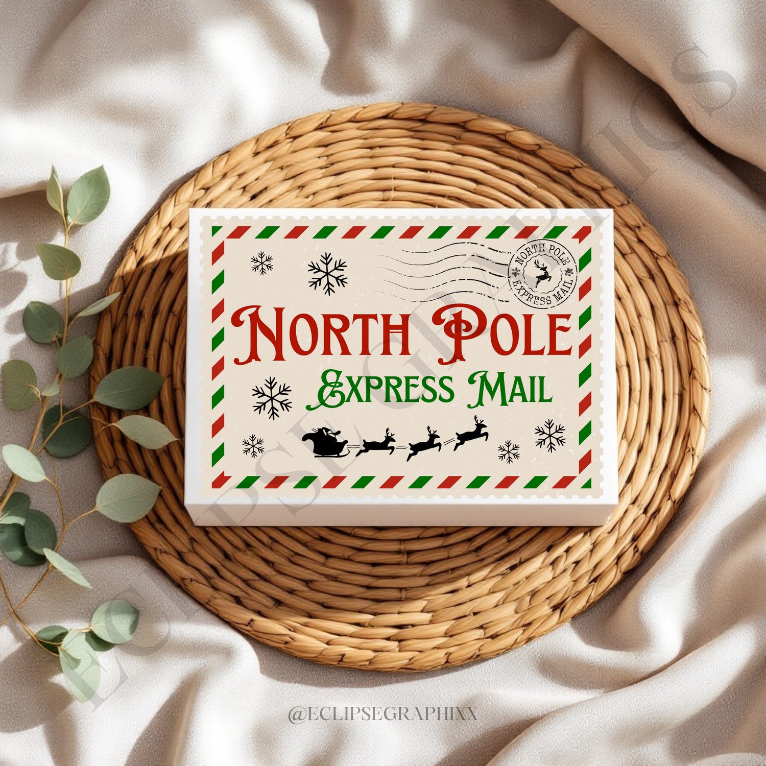 North Pole Postage Box Topper - Payhip