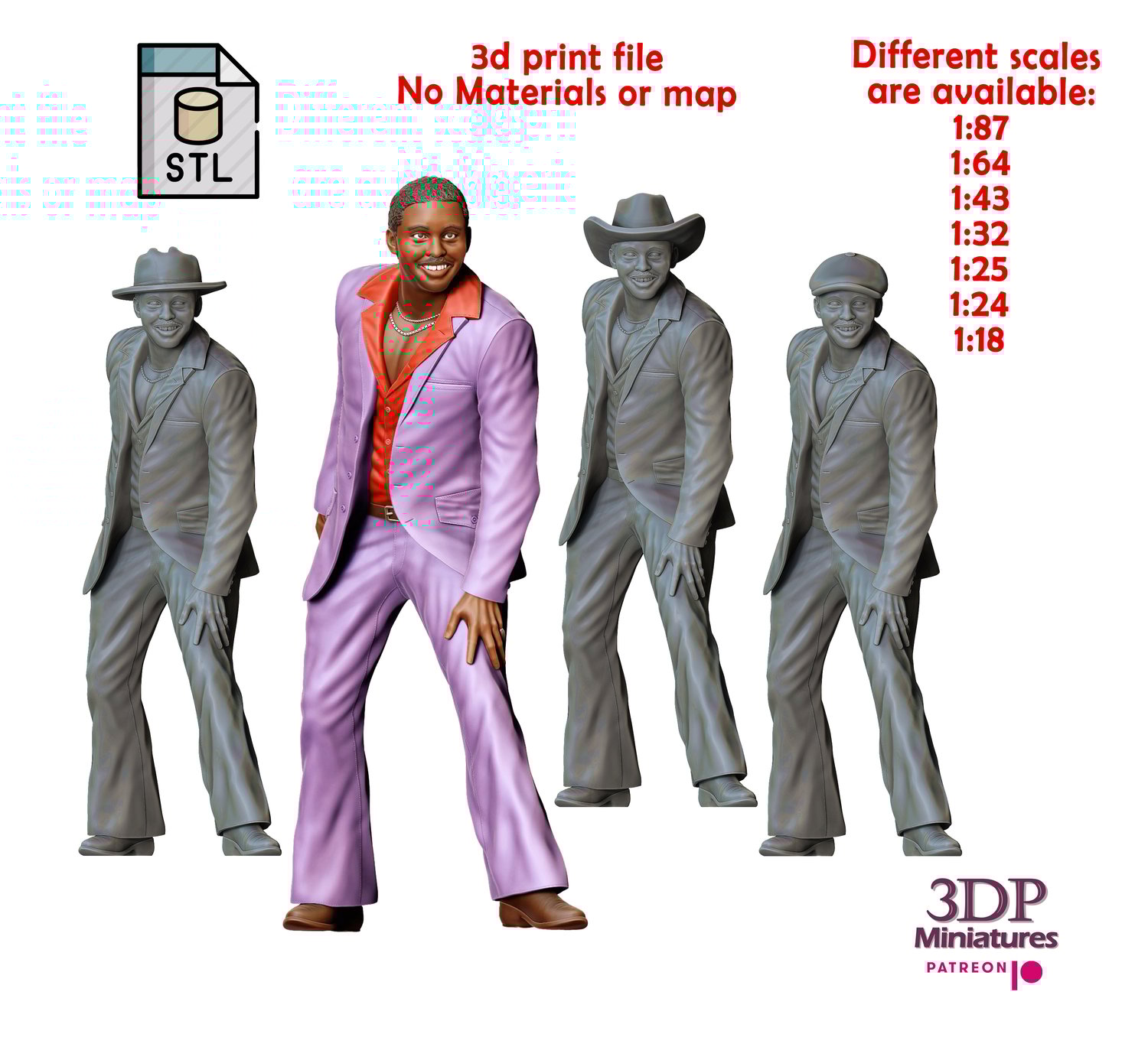 3dp Miniatures, N5 Roger E. Mosley Theodore Calvin Magnum P.I