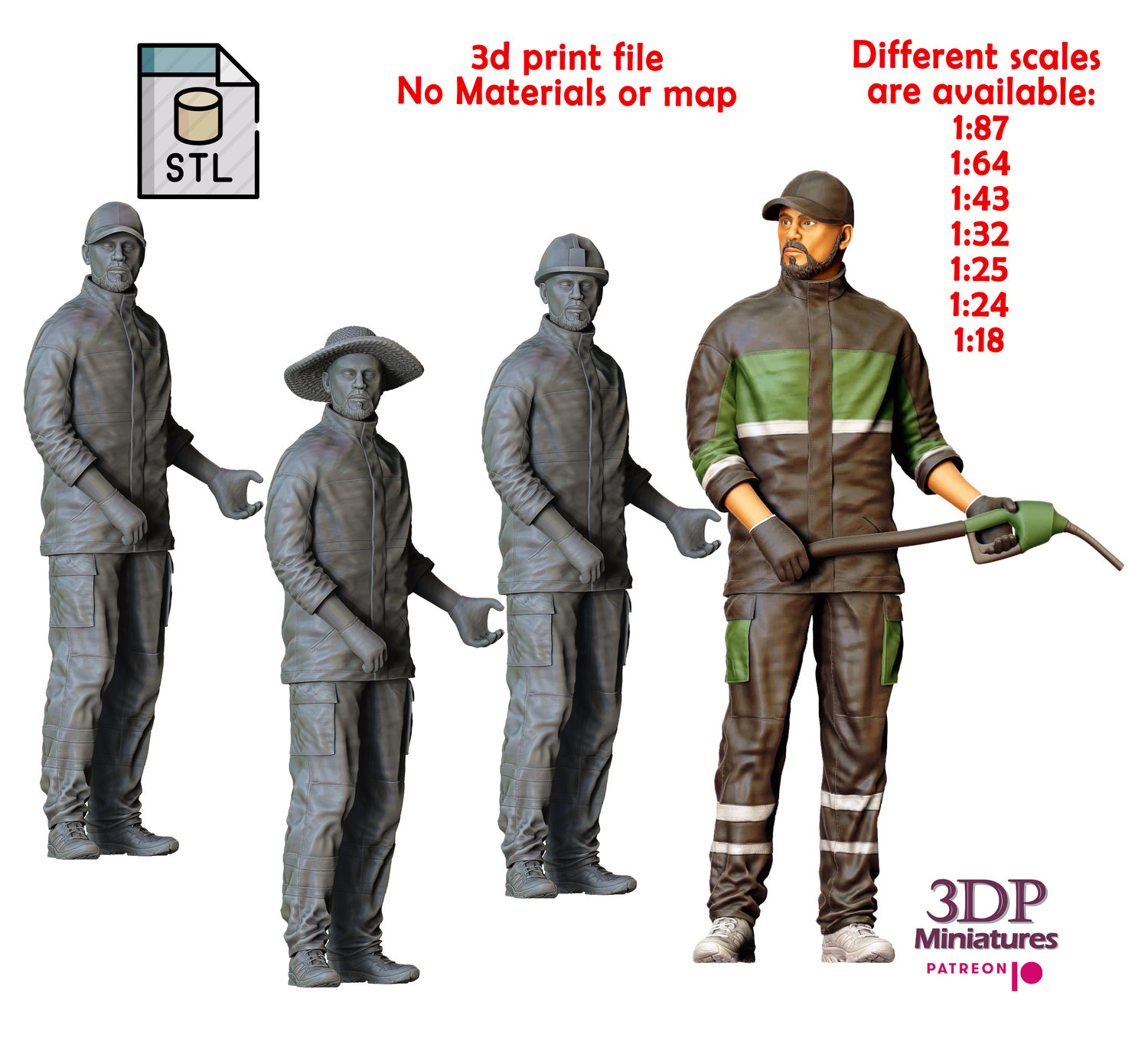3DP Miniatures, N1 gas station workers