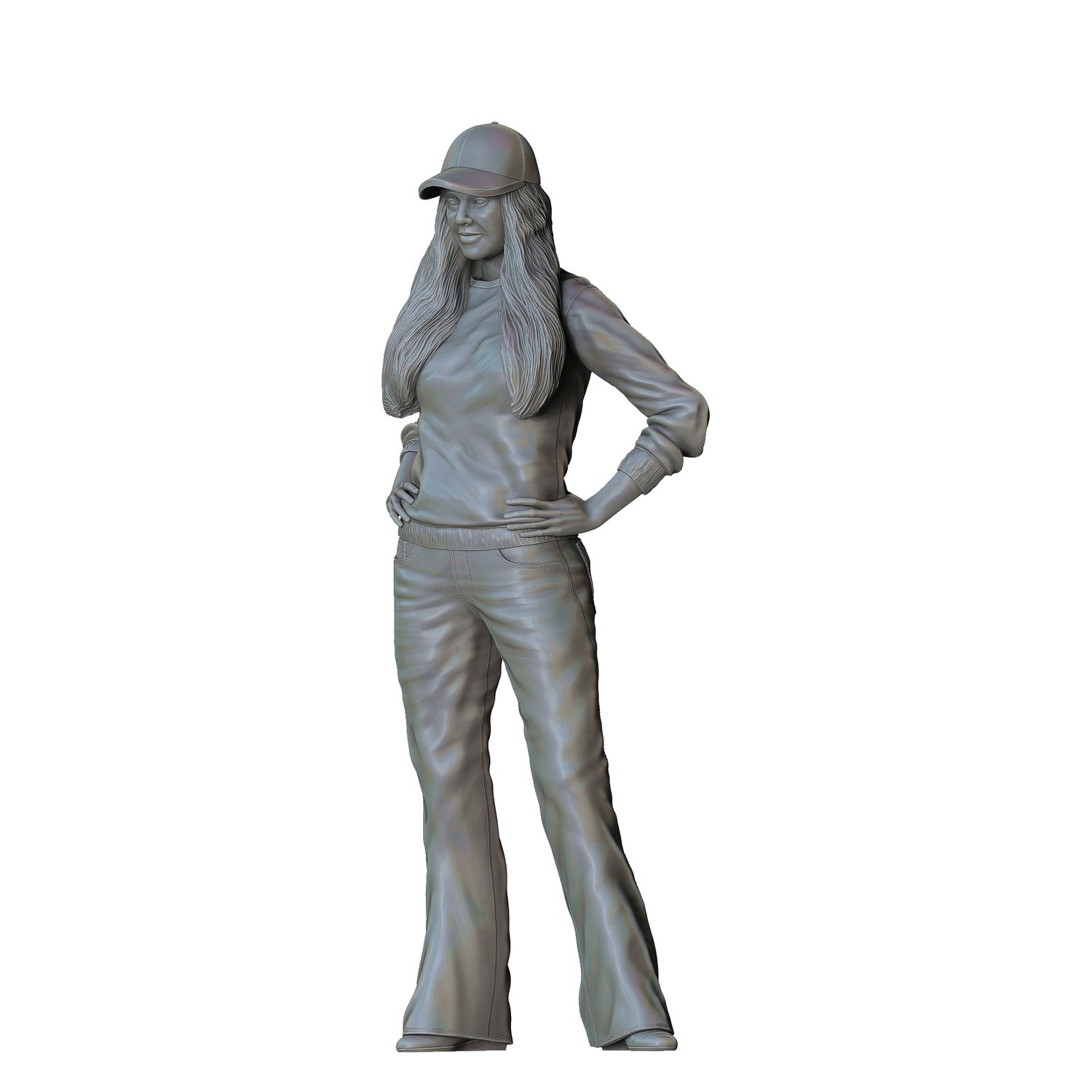 3DP MIniatures, N6 woman from 60s posing with cars