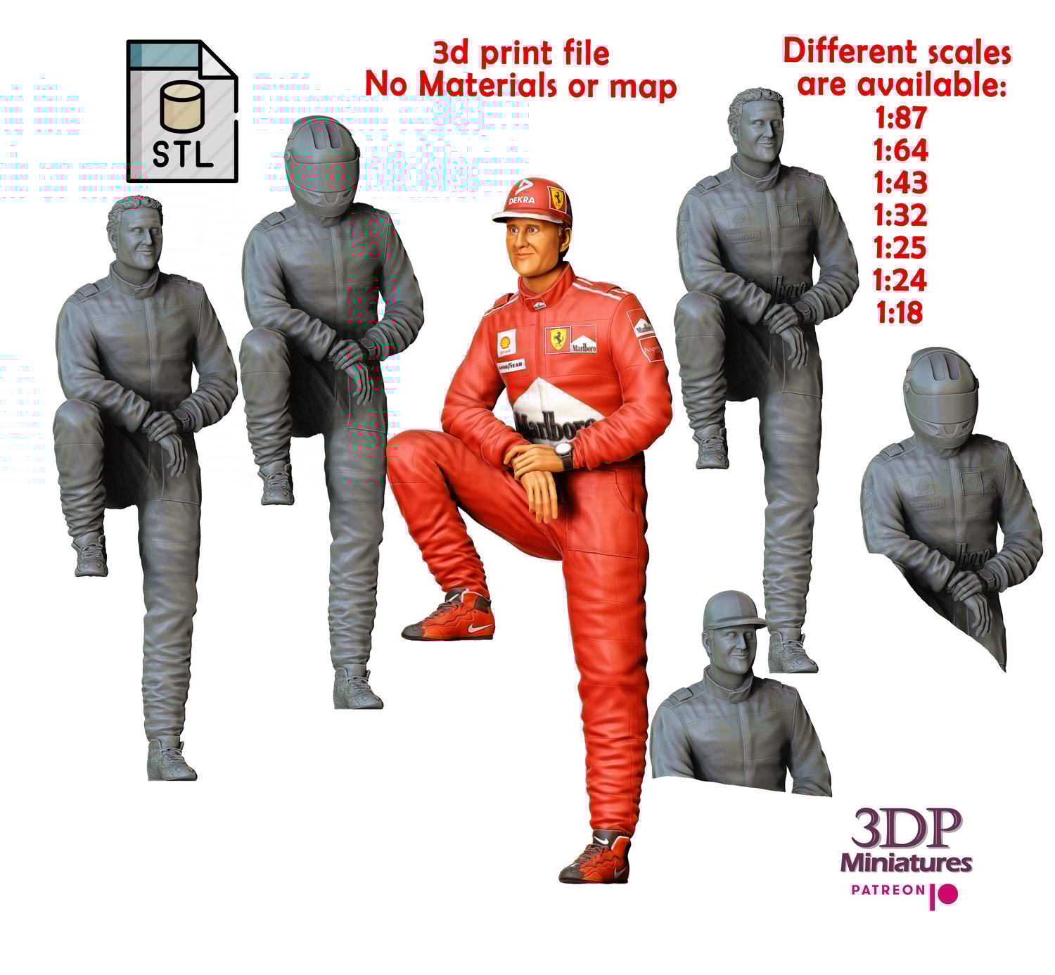 3DP Miniatures,  Michael Schumacher racing driver