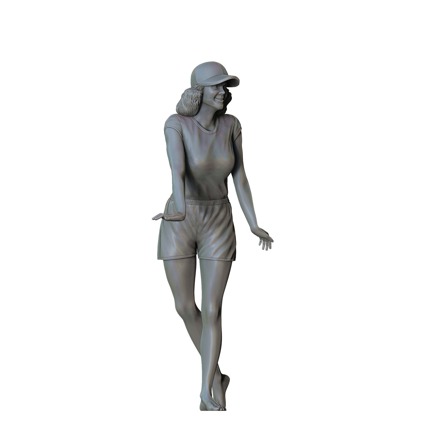 3DP Miniatures, N7 woman from 60s posing with cars