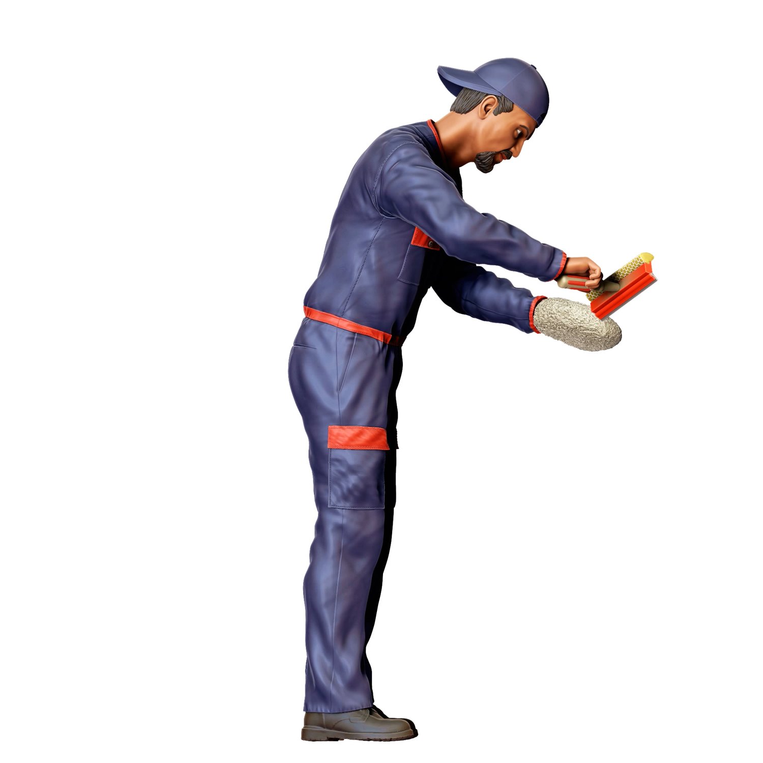3DP Miniatures, N4 gas station workers with Squeegee
