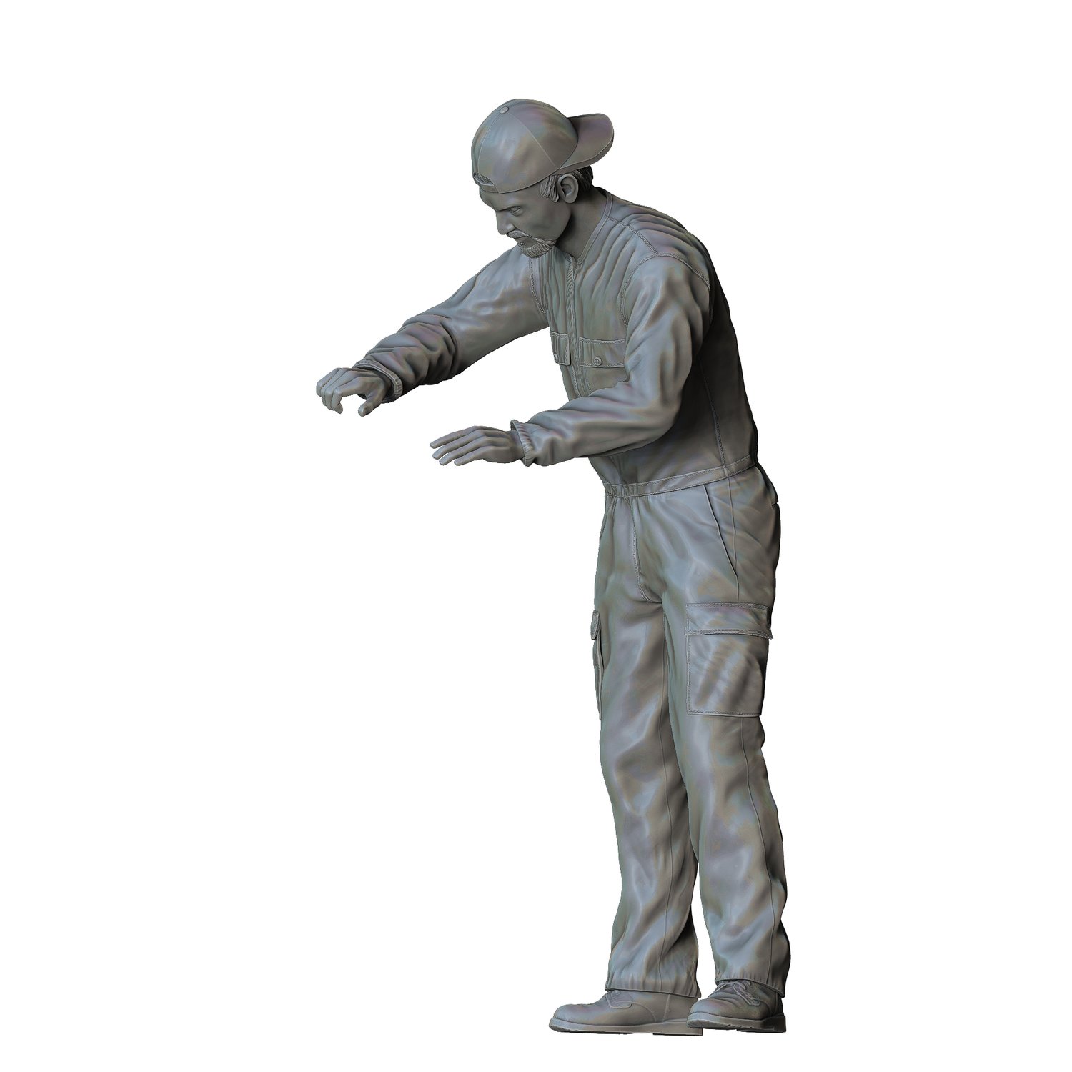 3DP Miniatures, N4 gas station workers with Squeegee