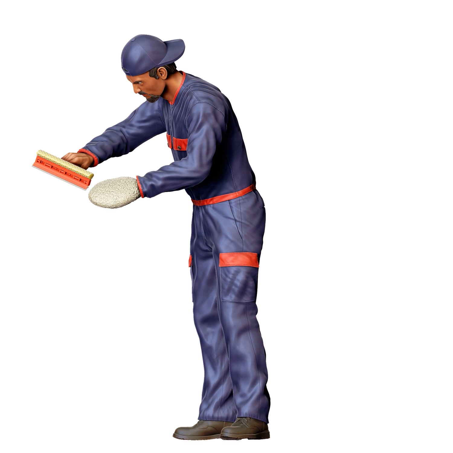 3DP Miniatures, N4 gas station workers with Squeegee