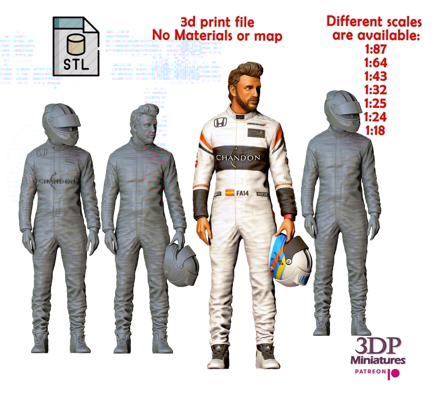 3DP Miniatures, Fernando Alonso racing driver