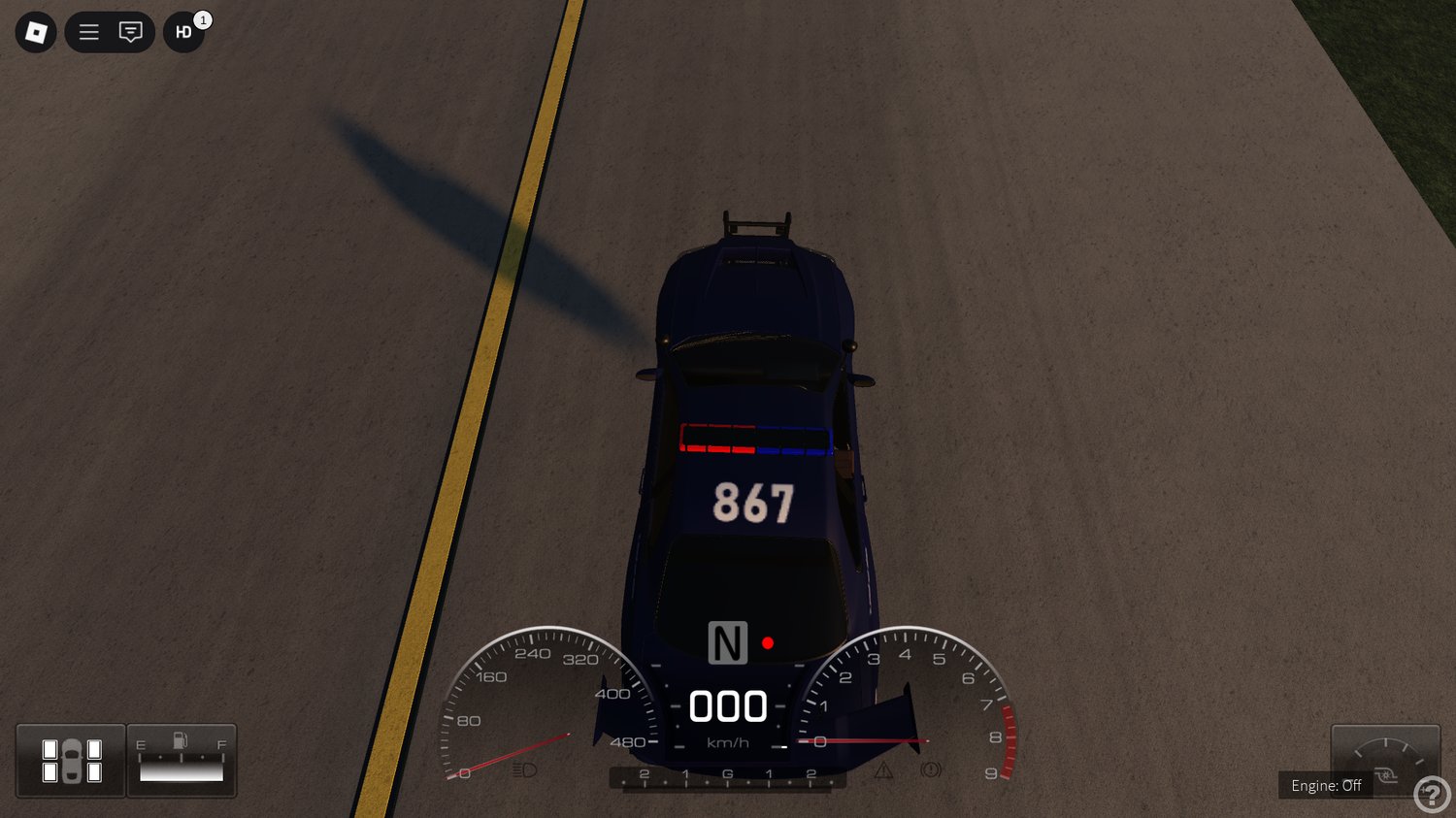 Fast Nissan Skyline Police car in Roblox