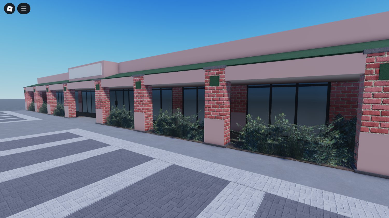 Non-enterable shopping center Roblox model