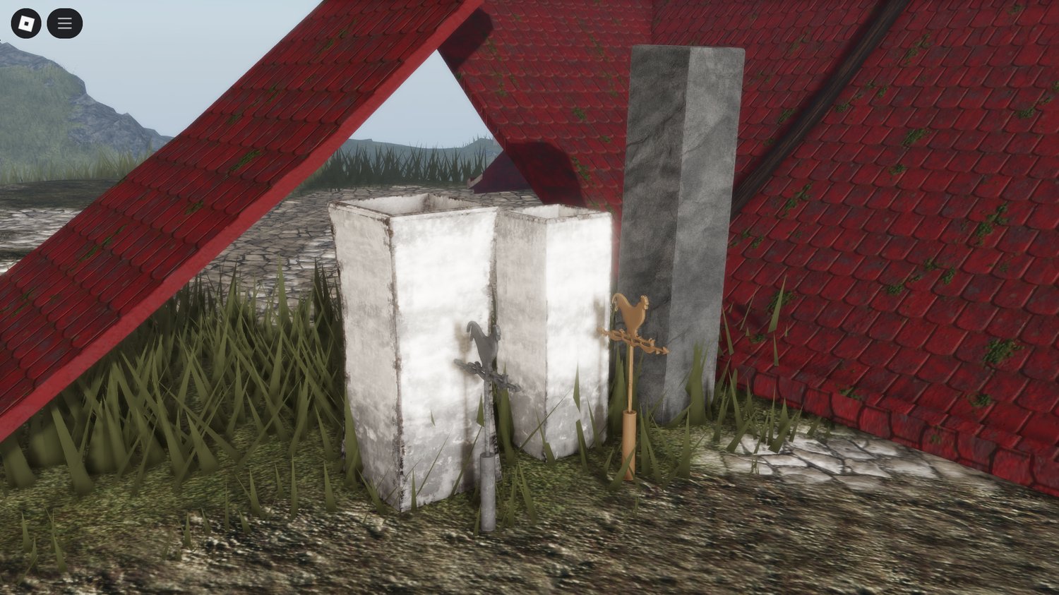 Detailed walls and doors medieval style Roblox models