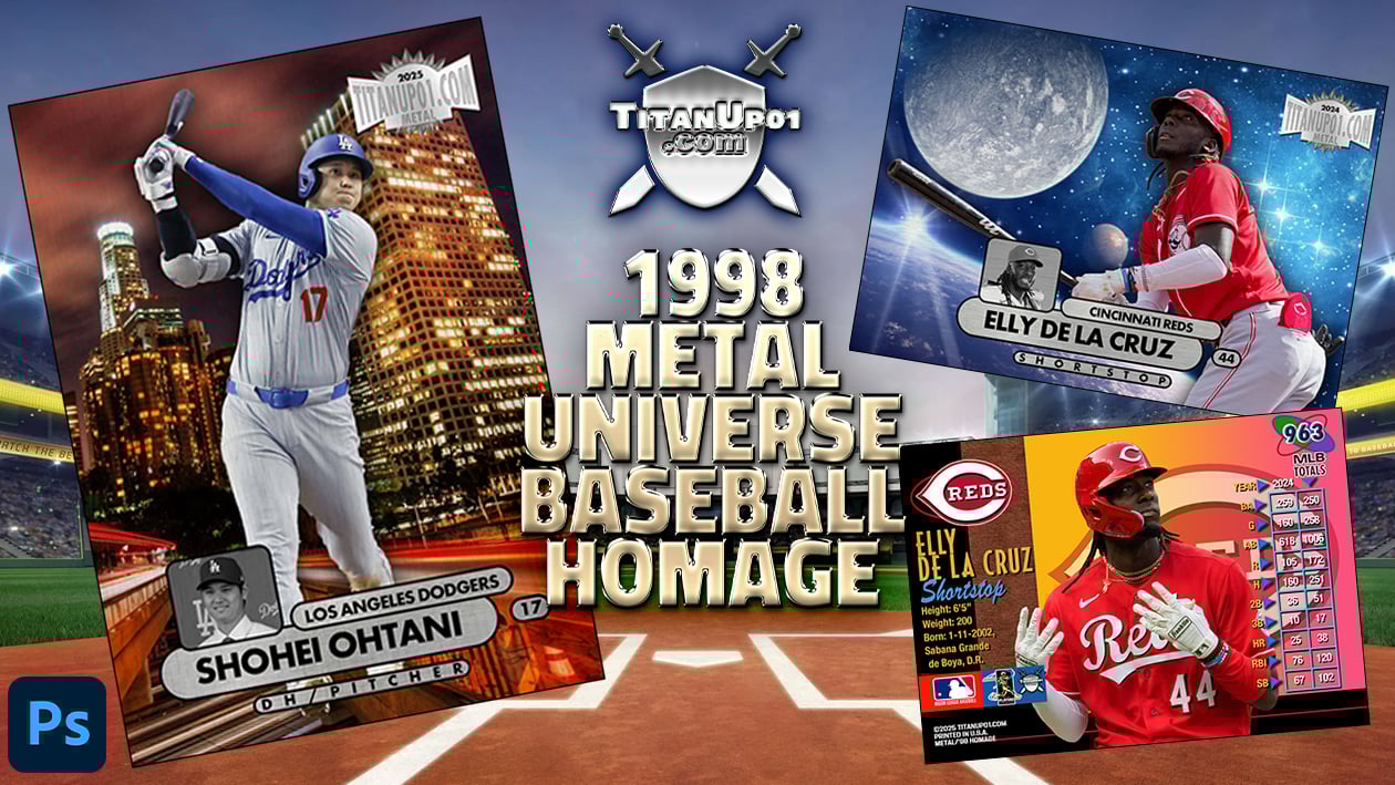 1998 Metal Universe Baseball Photoshop PSD Templates