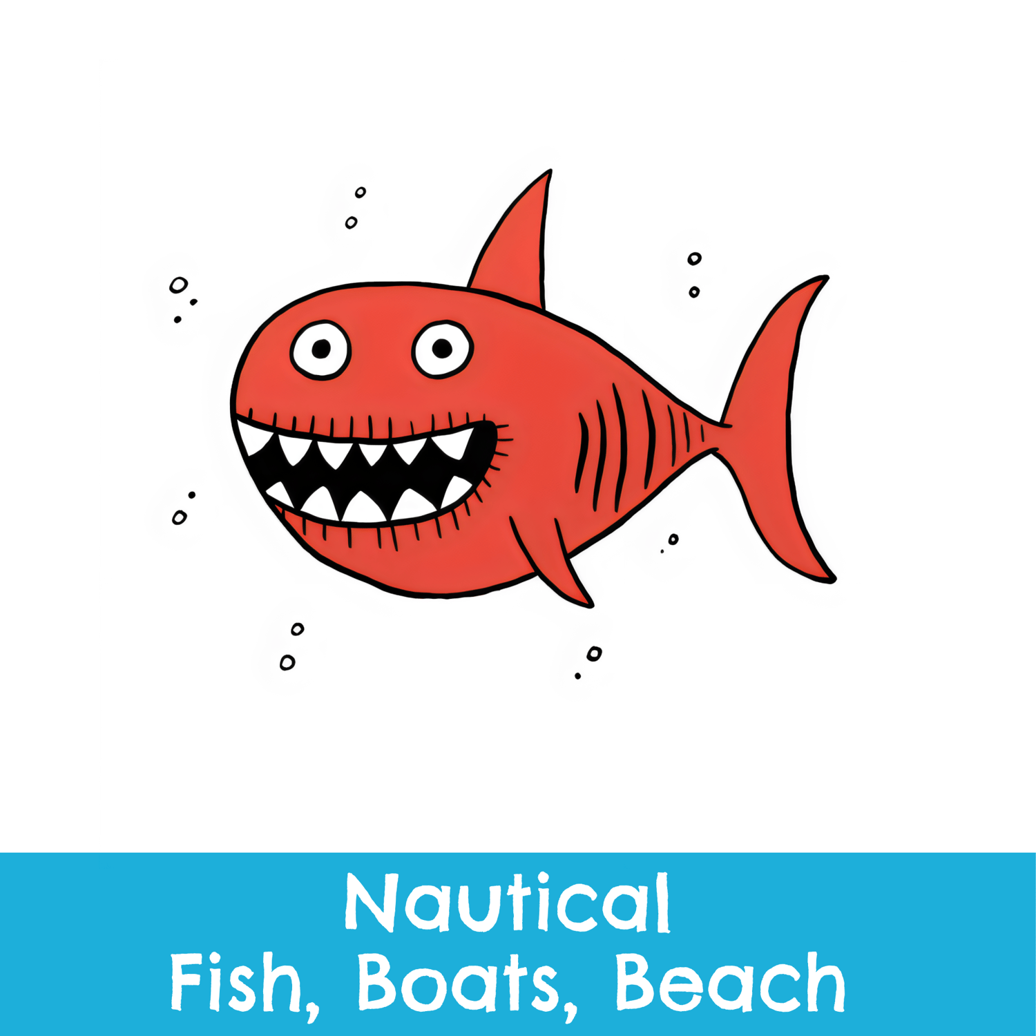 fish, sharks, ocean, beach, ships, sailing, crabs, vacation, summer, seamless designs, png graphics, digital download