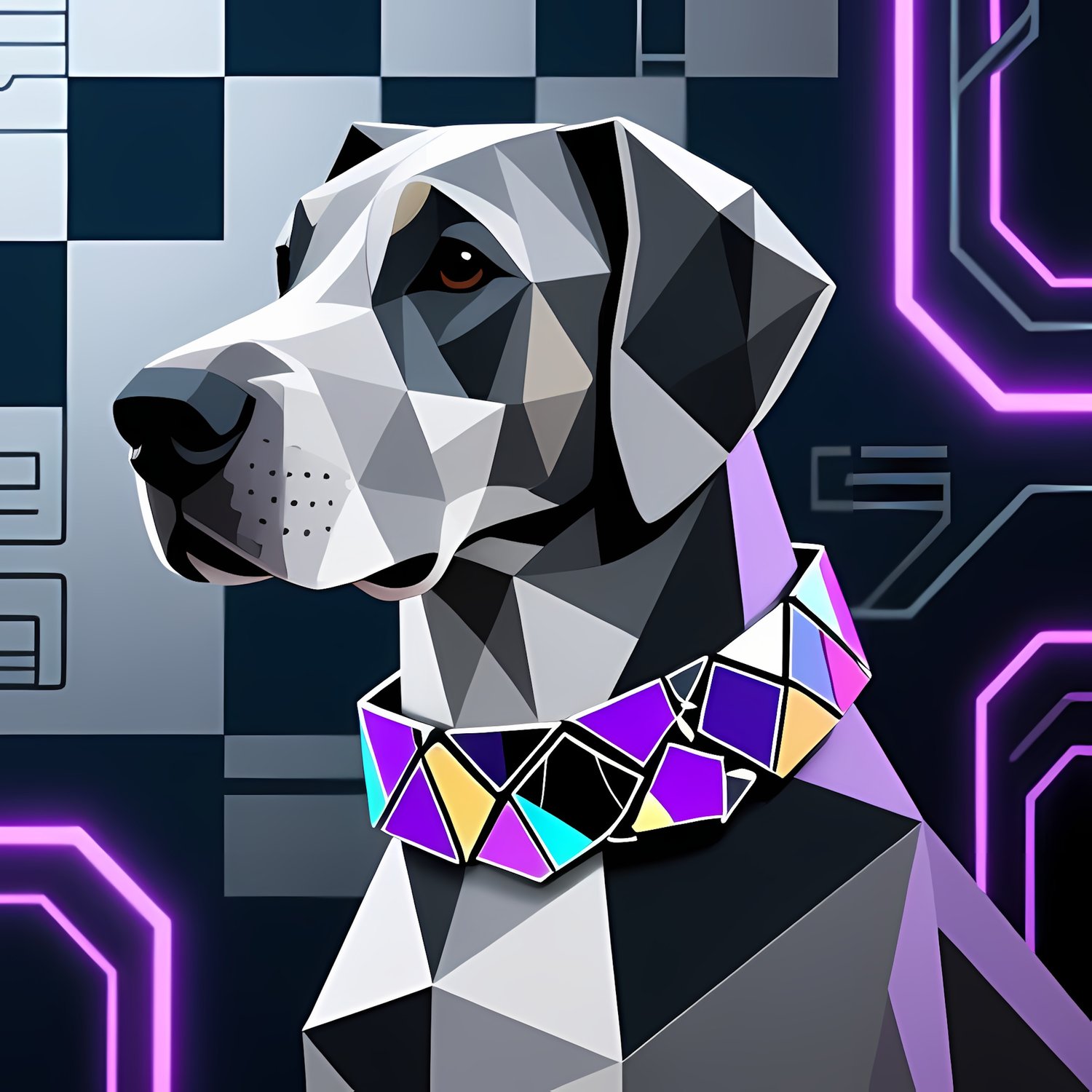 Great Dane dog The angular, faceted planes of the dogs are strongly in line with 