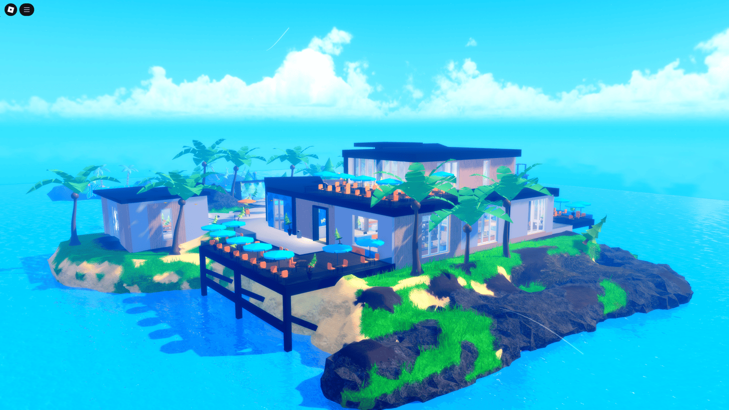 Roblox tropical island RP map Konbu Juice Bar