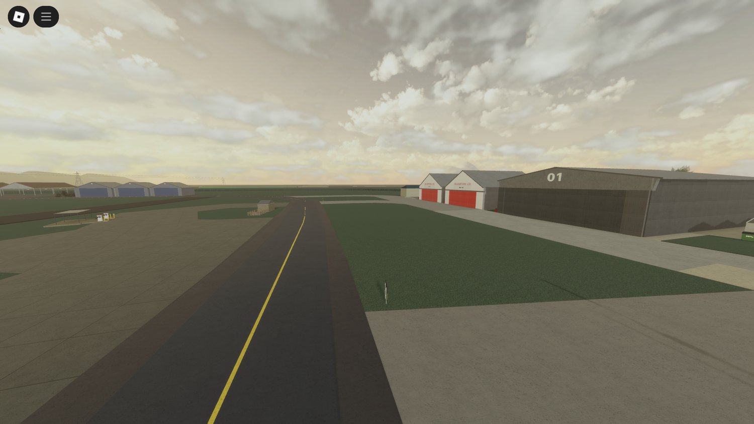 Roblox high-quality terrain surrounding rural airport