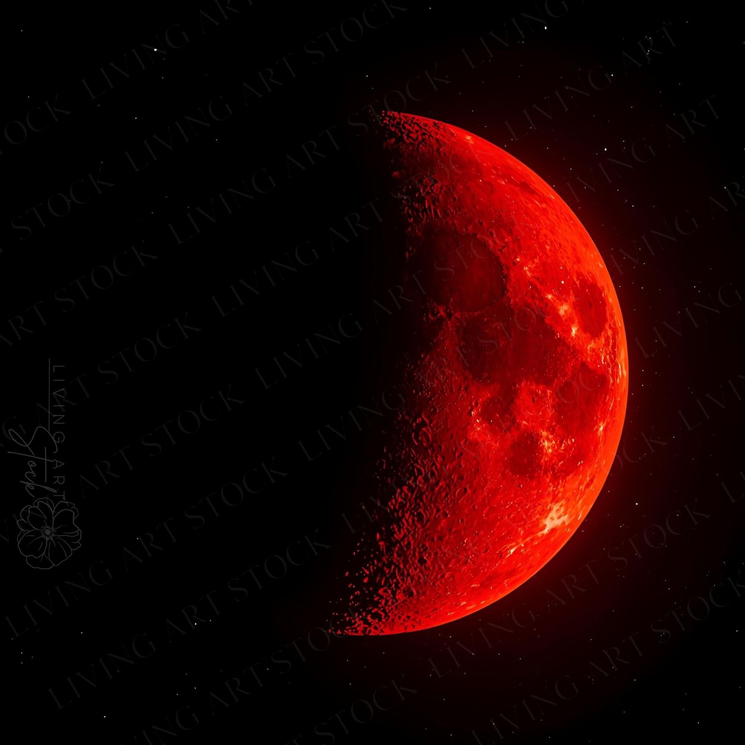 Blood Red Moon Eclipse Art