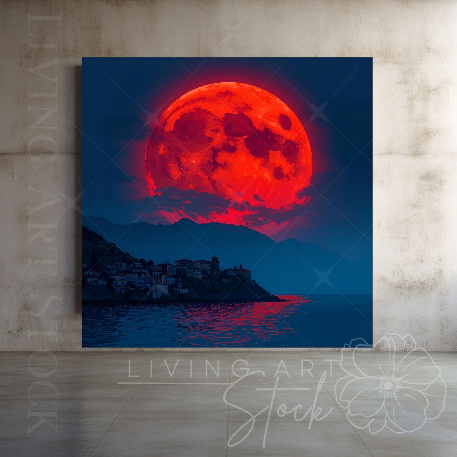 Blood red moon fantasy art