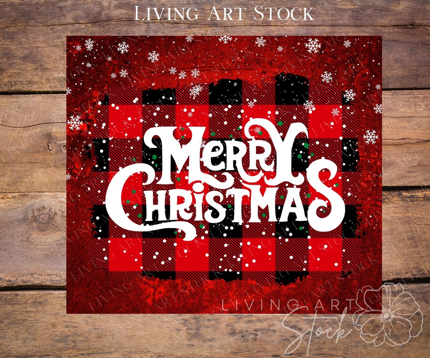 Merry Christmas buffalo plaid tumbler wrap design