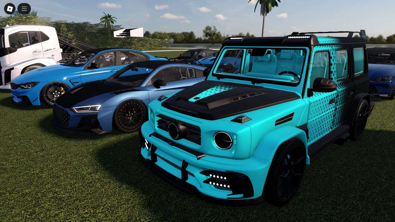 Roblox Mansory G63 SUV driving on Roblox map