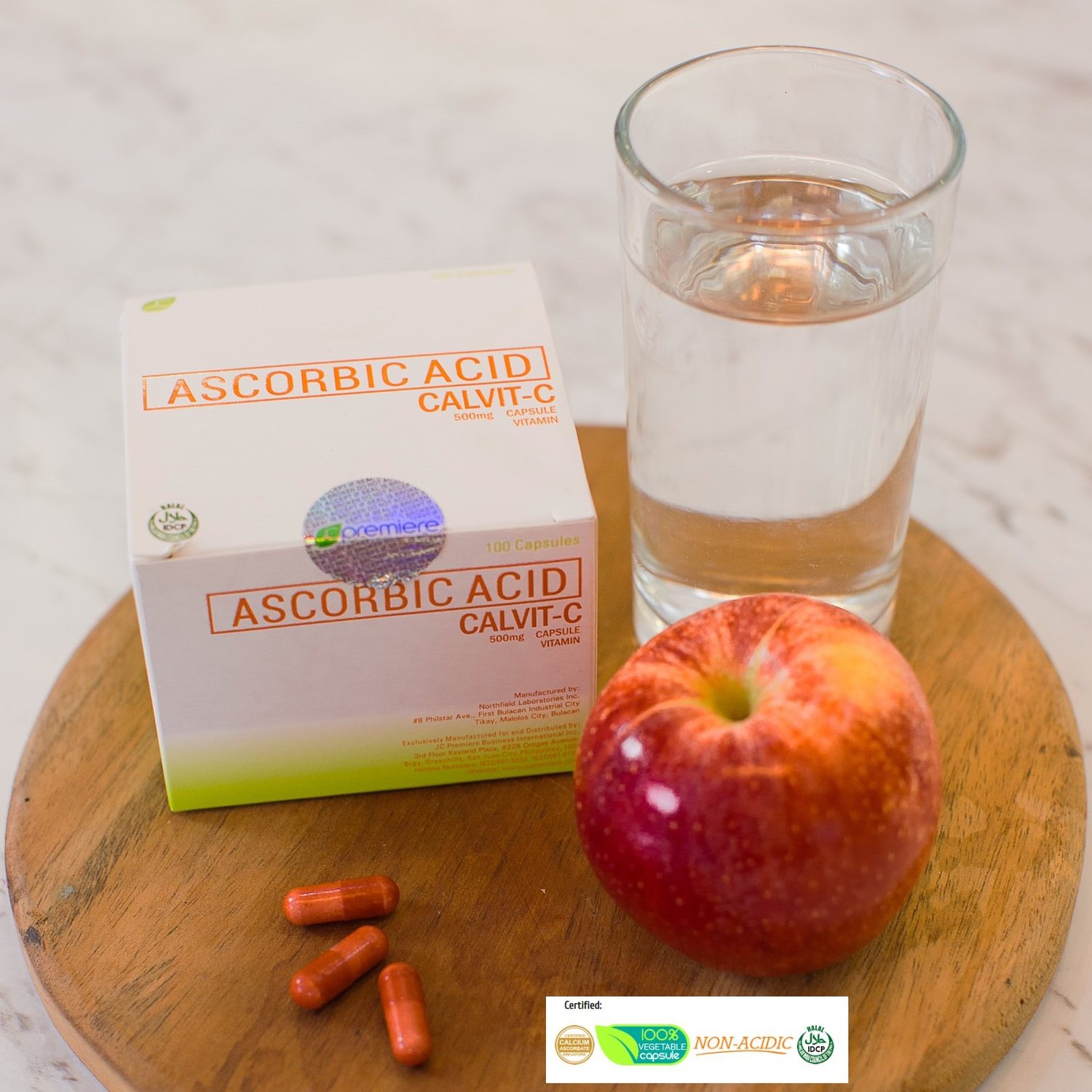 JC Premiere CalVit-C Box | 100 Vegetable Capsules, Gentle Vitamin C for Immunity, Bone Strength & Overall Health