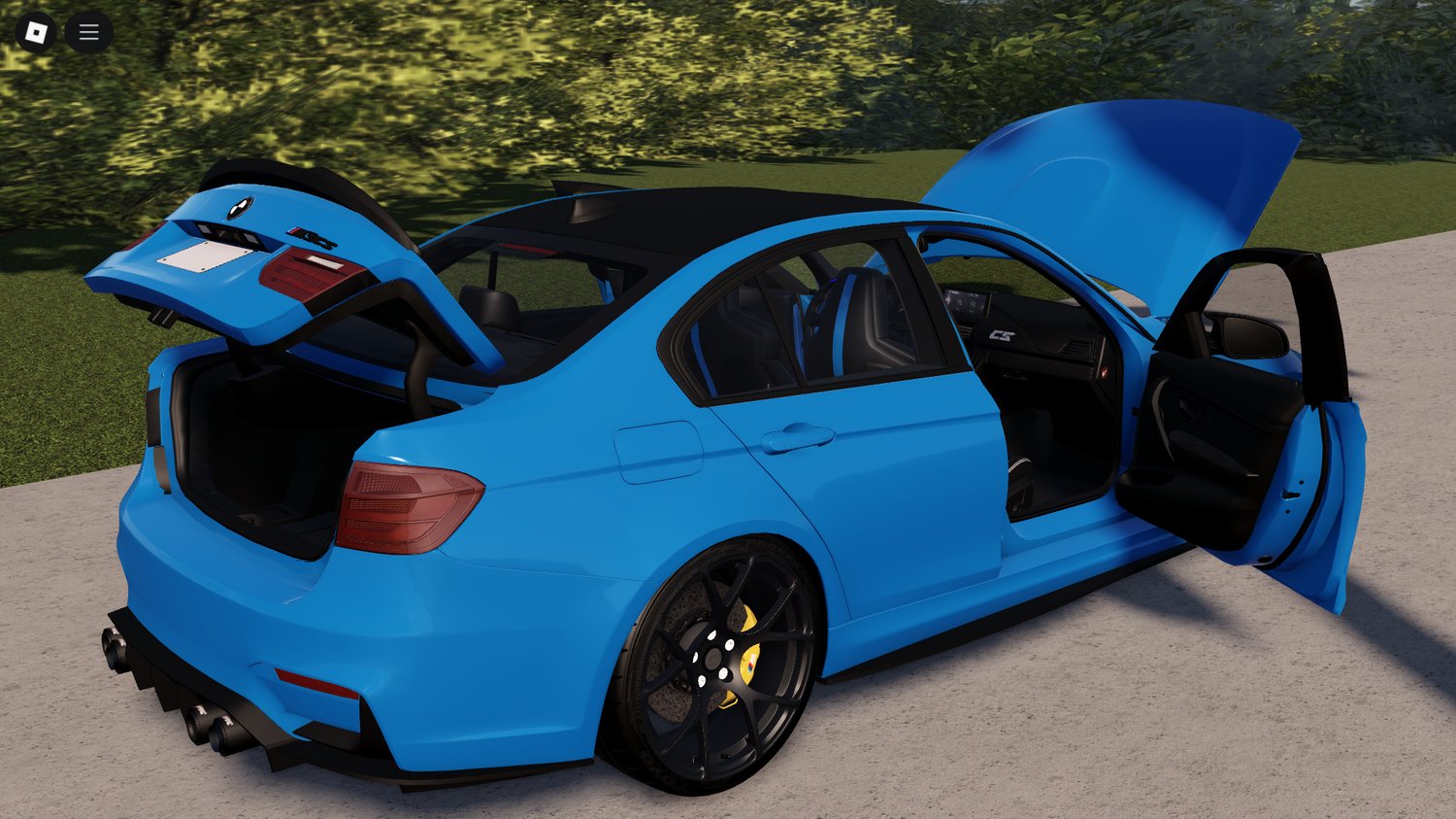 Interior dashboard view of Roblox BMW M3 F80 CS