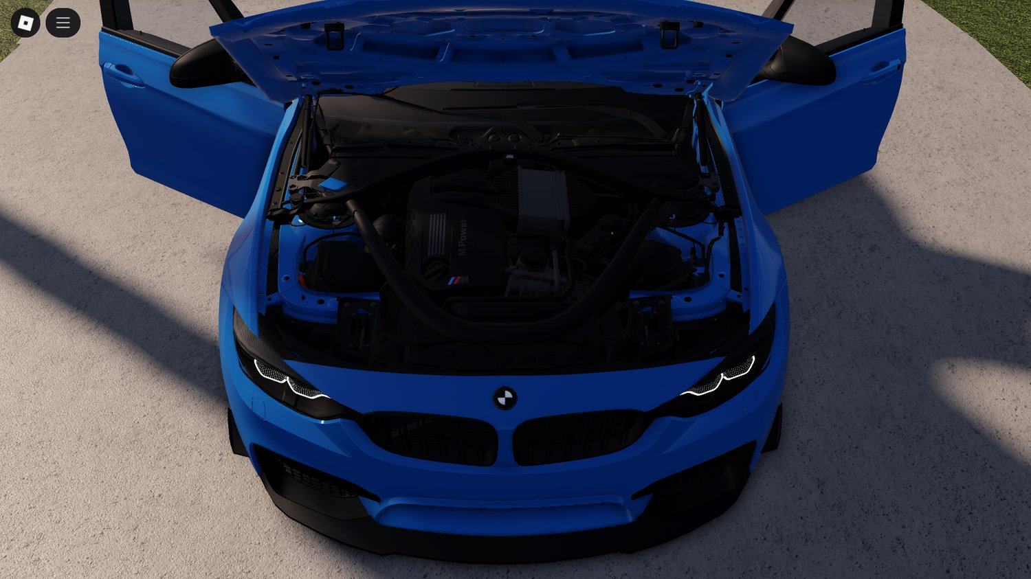 BMW M3 F80 CS driving on a city street map
