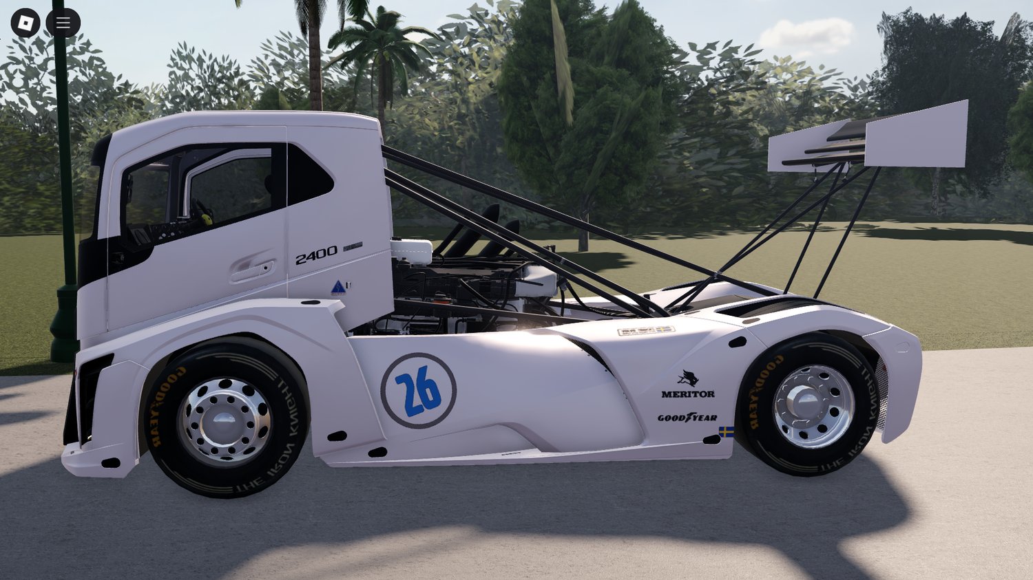 Side profile of Volvo Iron Knight showing aerodynamic design