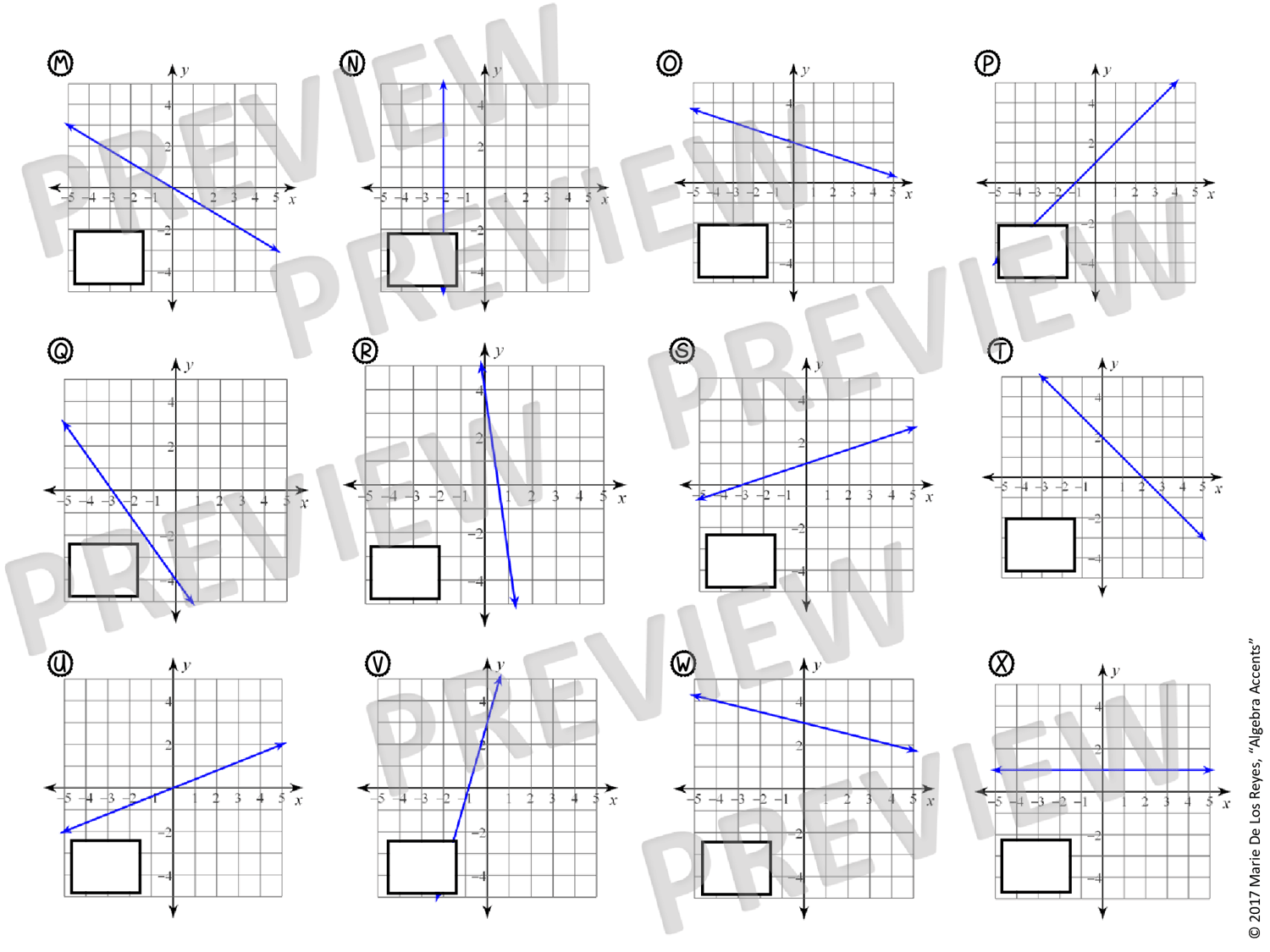Graphing Linear Equations in Slope Intercept Form Matching Activity